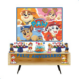 Kit Festa Pronta 39 Pçs Topo Bolo Decoração Patrulha Canina