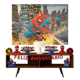 Kit Festa Pronta 39 Pçs Topo De Bolo Decoração Homem Aranha