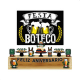Kit Festa Pronta Boteco 39 Pçs Topo De Bolo Decoração Mesa