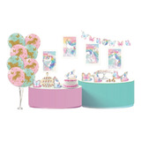 Kit Festa Pronta Decoração Unicórnio Teen 62 Itens Fest