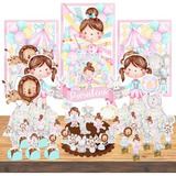 Kit Festa Pronto Circo Rosa Aquarela 88 Itens Decoração