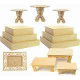 Kit Festa Provençal Decoração Liso Mdf Cru 13 Peças Promoção