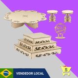 Kit Festa Provençal Infantil Decoração Mesa Em Mdf Cru Cod 003