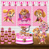 Kit Festa Skye Rosa Só Um Bolinho 25 Itens Decoração brinde