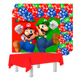 Kit Festa Super Mario Decoração Painel 25 Balão toalha