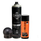 Kit Fibra Capilar Preto Ou Castanho   Fixador   Borrifador