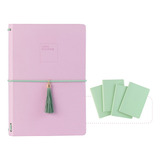 Kit Fichário De Elástico Planner A5 Tipo Midori 4 Cadernos
