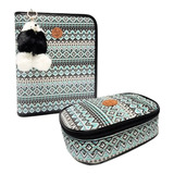 Kit Fichário Feminino Indiano Verde Dog Estojo 100 Pens