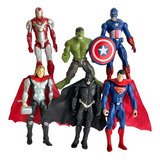 Kit Figuras Em Ação Super Heróis Vingadores Kits 6 Peças