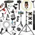 Kit Filmagem Ring Light Led Tripé Microfone Bastão 12 Peças