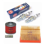 Kit Filtro De Ar E Óleo Hiflo E 2 Velas Iridium Bmw F650 Gs