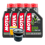 Kit Filtro De Óleo Kawasaki Z800 4 Lts Motul 5100 15w50