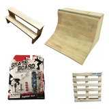 Kit Fingerboard 4 Quarterpipe Bench Skate De Dedo Pallet