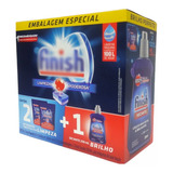 Kit Finish 2 Detergente Power Ball Secante Lava Louça