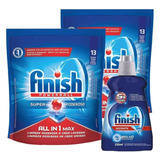 Kit Finish 2 Detergente Power Ball Secante Lava Louça