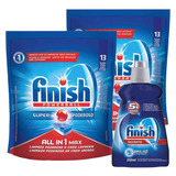 Kit Finish 2 Detergente Power Ball Secante Lava Louça