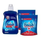Kit Finish 2 Detergentes Powerball E 1 Secante Abrilhantador