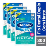 Kit Fio Dental Dentek Floss Picks Clean Easy Reach C 300 Un