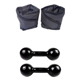 Kit Fisioterapia Caneleira 1kg Par Halter Emborrachado 1kg