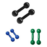 Kit Fisioterapía Halteres Emborrachados 0 5kg 1kg 2kg Cor Preto