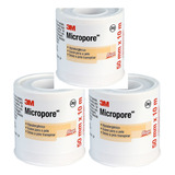 Kit Fita Micropore Bege 25x10 50x10 10 De Cada
