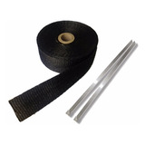 Kit Fita Termotape Preta 5 Metros   02 Zip Tie Escapamento