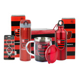 Kit Flamengo Caneca 2 Garrafa Térmica Inox Cortador D Unha