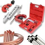 Kit Flangeador Alargador - Cortador Canos Tubos Cobre Alumínio 3-16-5-8 Pol Maleta Morsa Multidimensional Refrigeração Ar Condicionado Canos De Freio Automotivos Freezer Geladeiras