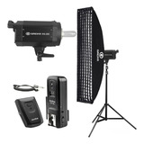 Kit Flash Estúdio Greika Eg250 Radio Flash Ct16 Softbox