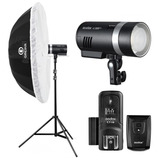 Kit Flash Godox Ad300pro Sombrinha 150cm Tripé E Rádio Flash