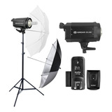 Kit Flash Greika Eg 250b 250w 220v Com Rádio Flash Estúdio