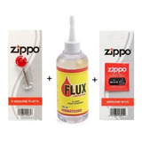 Kit Fluído Flux 100ml Pedra Zippo Pavio Zippo Original