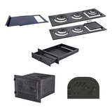 Kit Fogão A Lenha Forno Chapa Registro E Porta De Ferro