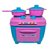 Kit Fogãozinho Panelinhas Cozinha Infantil Brinquedo Rosa