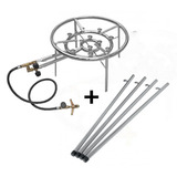 Kit Fogareiro 2 Em 1 C  35cm Zincado E Cano Para Emenda 60cm