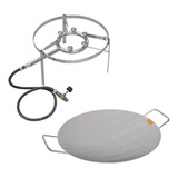 Kit Fogareiro 30cm Zincado E Disco De Arado 29cm Camping