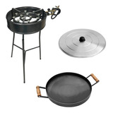 Kit Fogareiro 34cm Alta Pressão Com Disco Arado 43cm E Tampa