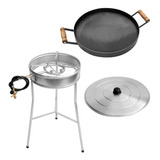 Kit Fogareiro Com Tripé Disco De Arado 38cm C Borda E Tampa