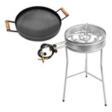 Kit Fogareiro Com Tripé E Disco De Arado 38cm Com Borda