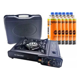 Kit Fogareiro Fogão Portátil Flex Frontier Camping 5refis