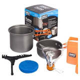 Kit Fogareiro Panela Furno Stove Pot Set 360 Degrees Camping
