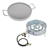 Kit Fogareiro Zincado Com Borda 34cm E Disco D Arado 38 5cm