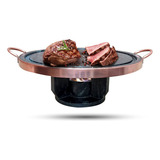 Kit Fondue 27cm Pedra Sabão Rechô E Chapa De Carne
