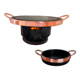 Kit Fondue Pedra Sabão 31 Cm Frigideira 18 Cm