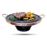 Kit Fondue Pedra Sabão Rechô E Chapa De Carne 27cm