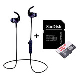 Kit Fone De Ouvido Intra Auricular Corridas Cartão Memória Cor Preto Cor Da Luz Azul vermelho
