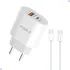 Kit Fonte Carregador Carga Rápida Turbo Pd40w Para iPhone 15 Cor Branco