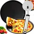 Kit Forma De Pizza Assadeira Antiaderente + Cortador Lâmina
