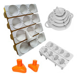 Kit Forma Fábrica Coxinha Média Grande Fecha Pastel Esfiha