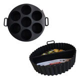Kit Forma Silicone Muffin Cupcake E Cesto Airfryer Divisória